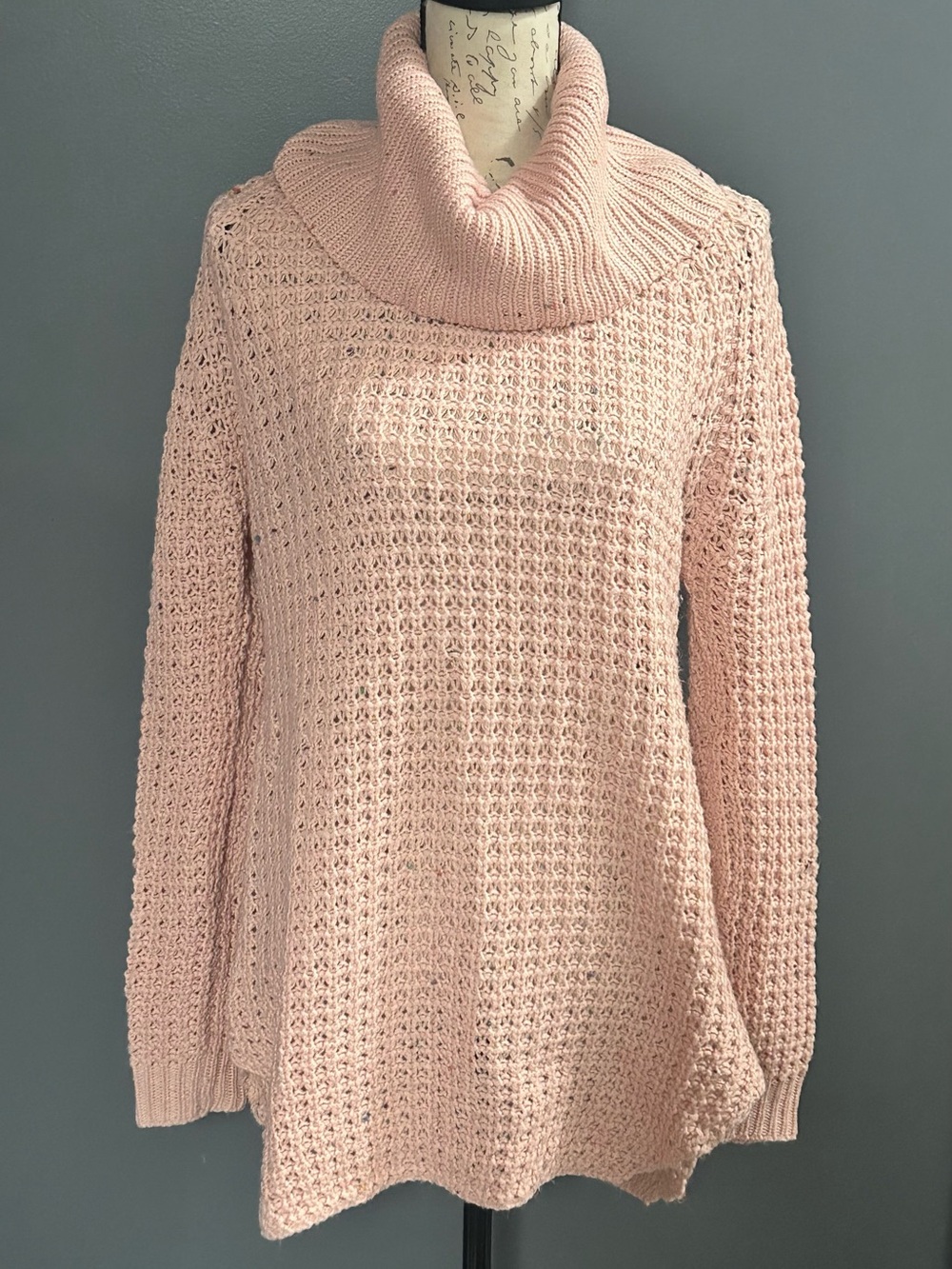 Rue21 Blush Pink Cowl Neck Waffle Knit Sweater